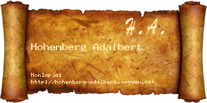 Hohenberg Adalbert névjegykártya
