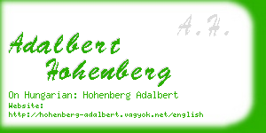 adalbert hohenberg business card
